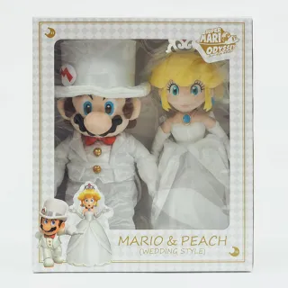 【Nintendo 任天堂】任天堂正版授權娃娃 瑪利歐&碧姬公主婚紗組合 瑪利歐 碧姬(M)