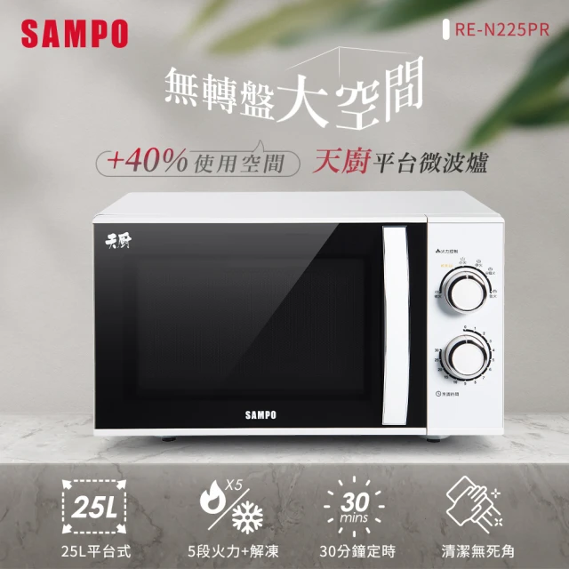 SAMPO 聲寶 天廚25L平台微波爐(RE-N225PR)