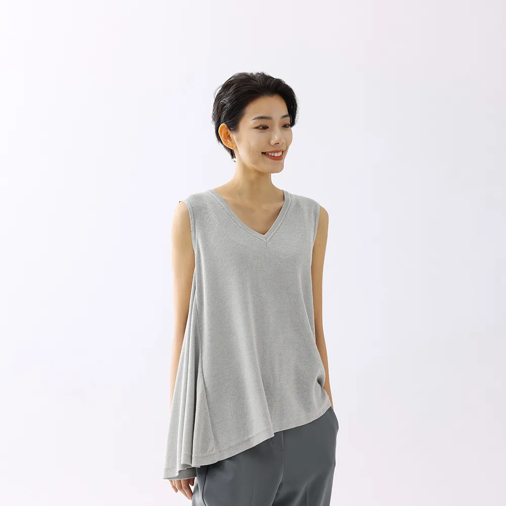 【giordano ladies】23SS_不對稱設計V領背心(02353036)