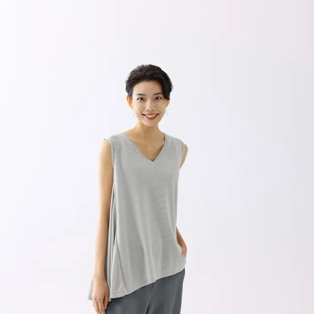 【giordano ladies】23SS_不對稱設計V領背心(02353036)