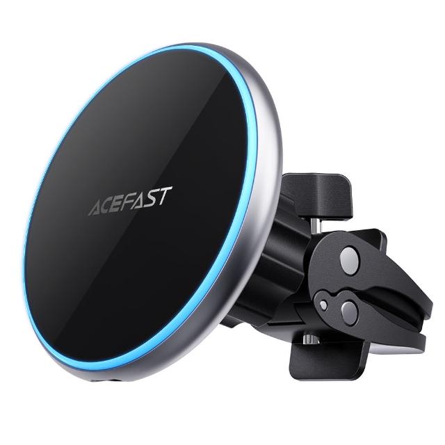 【ACEFAST】15W MG3 磁吸無線充MagSafe車用手機架(車夾款 自帶氛圍燈 Type-C無線充電)