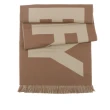 【BURBERRY 巴寶莉】Logo 徽標羊毛圍巾(樺木棕/奶茶色)
