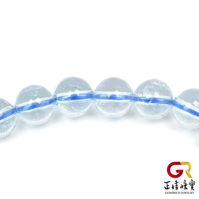 【正佳珠寶】托帕石 頂級天空藍 6.8-7.3mm 托帕石手珠｜日本彈力繩