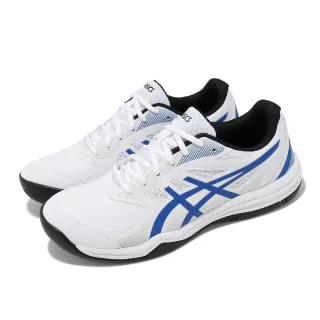 【asics 亞瑟士】網球鞋 Court Slide 3 男鞋 白 藍 皮革 入門款 運動鞋 亞瑟士(1041A335102)