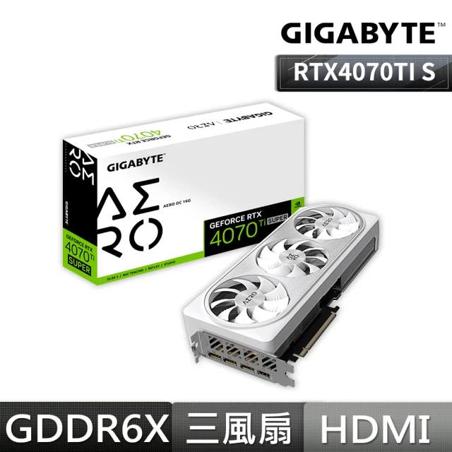 【GIGABYTE 技嘉】RTX4070Ti SUPER AERO OC 16G 顯示卡+海盜 HX1000i 白金 1000W 電源供應器(70TIS+P組合)