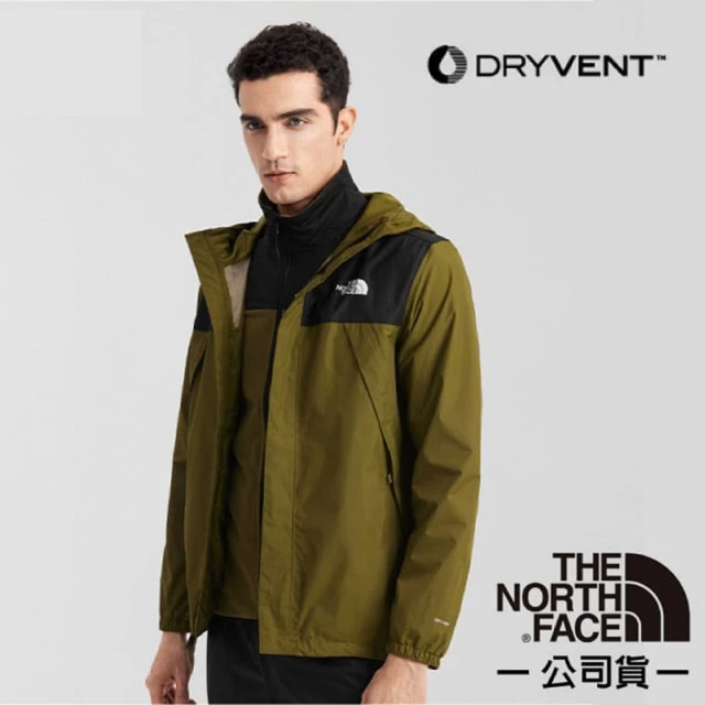 The North Face 男 ANTORA 防水排濕耐磨登山健行連帽外套.夾克_亞洲版型(7QOH-4Q6 軍綠 N)