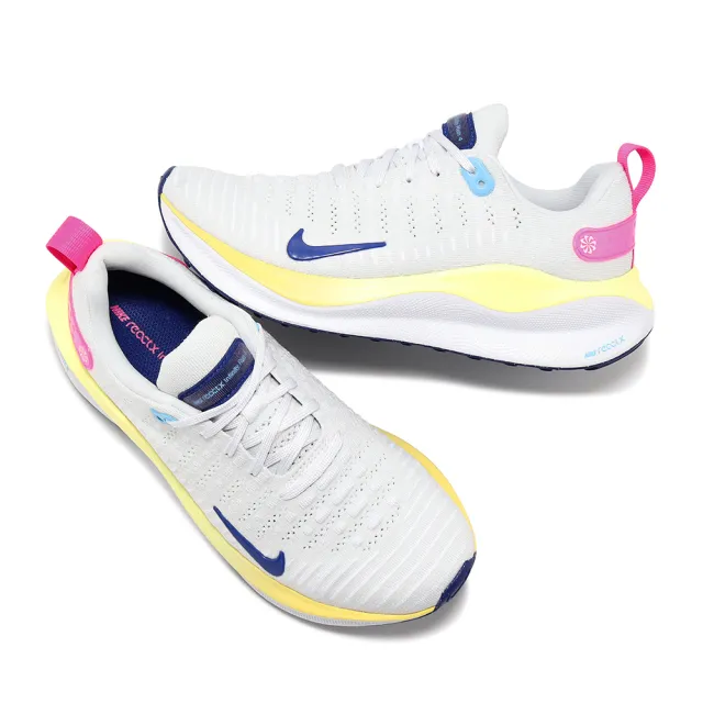 【NIKE 耐吉】慢跑鞋 Wmns Reactx Infinity Run 4 女鞋 白 藍 針織 緩震 運動鞋(DR2670-009)