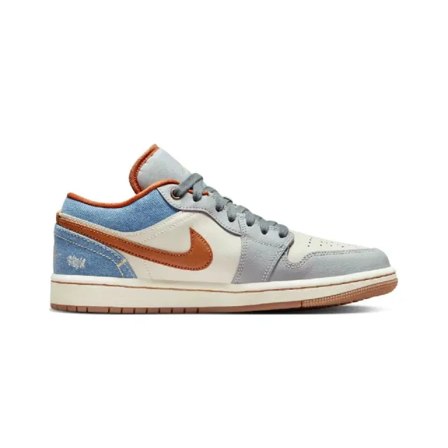 【NIKE 耐吉】W Air Jordan 1 Low SE Phantom 拼接 丹寧牛仔 AJ1 女鞋 休閒鞋 FZ5045-091