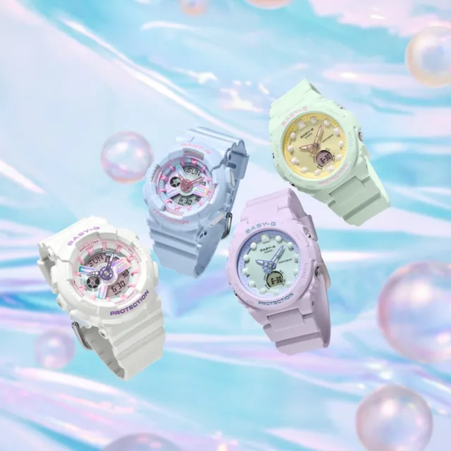 【CASIO 卡西歐】BABY-G 夢幻 未來風 甜心雙顯腕錶-紫43.4mm(BA-110FH-2A)