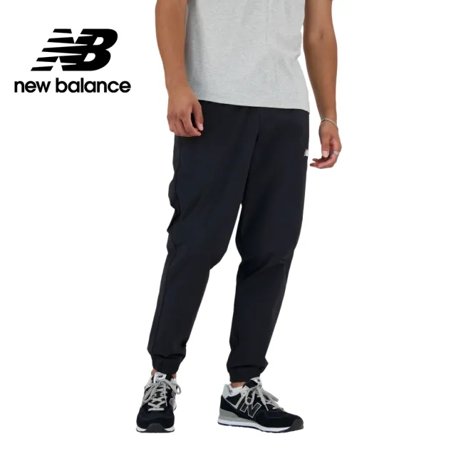 【NEW BALANCE】NB 鬆緊抽繩長褲_男性_黑色_AMP41510BK(亞版 版型正常)