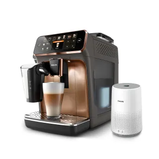 【Philips 飛利浦】LatteGo★全自動義式咖啡機(EP5447/84 香檳金)+飛利浦PM0.003奈米級空氣清淨機(AC0819)