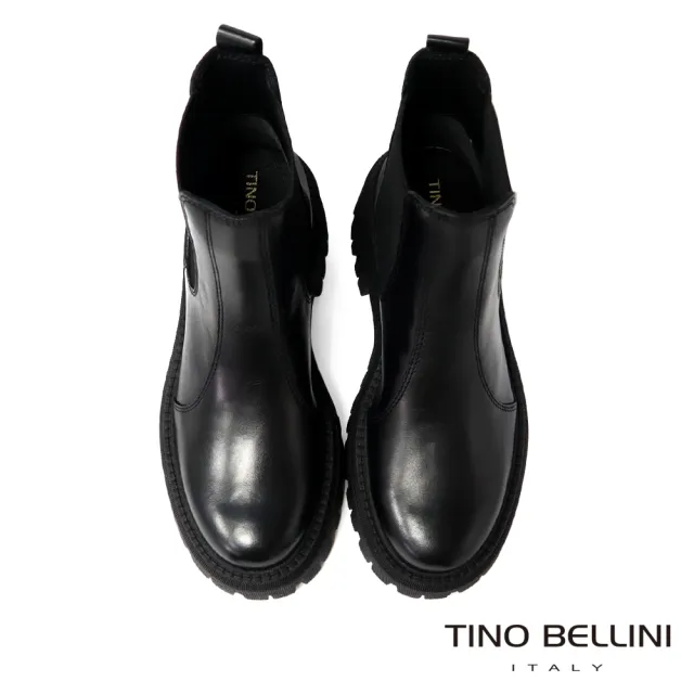 【TINO BELLINI 貝里尼】義大利進口厚底切爾西短靴FWMT003A(黑色)