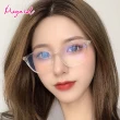 【MEGASOL】UV400抗UV濾藍光眼鏡時尚男女中性大框手機眼鏡(米釘大圓黑框PX-6008-多色選)