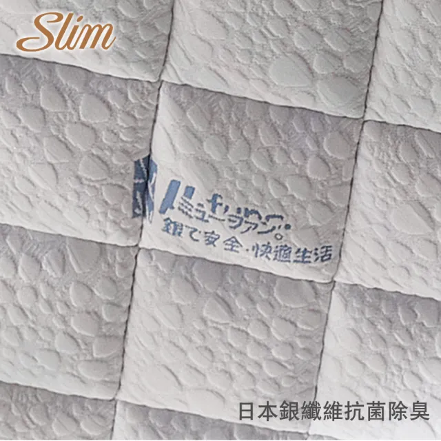 【SLIM抗菌舒眠型】日本銀纖維記憶膠乳膠透氣獨立筒床墊(雙人5尺)