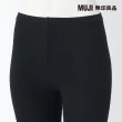 【MUJI 無印良品】女有機棉混彈性天竺七分緊身褲(黑色)