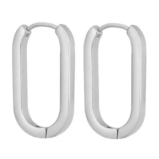 【VIA】白鋼耳環 縷空耳環/符號系列 極簡U形線條縷空造型白鋼耳環(3色任選)