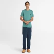 【Timberland】男款藍綠色短袖T恤(A2EKJCL6)