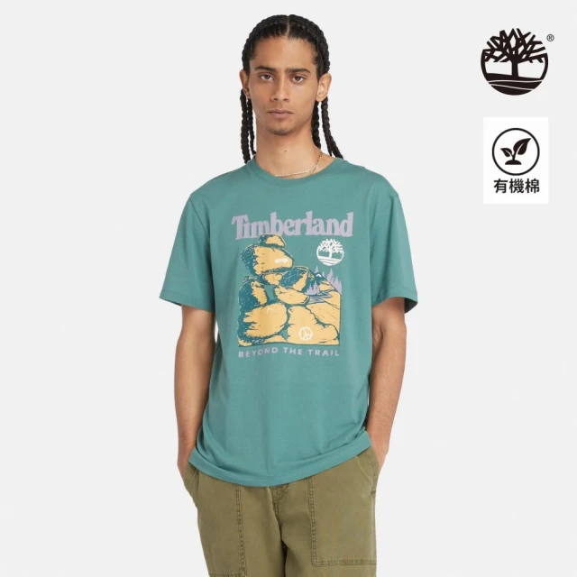 Timberland 中性黑色刺繡口袋短袖 T 恤(A411