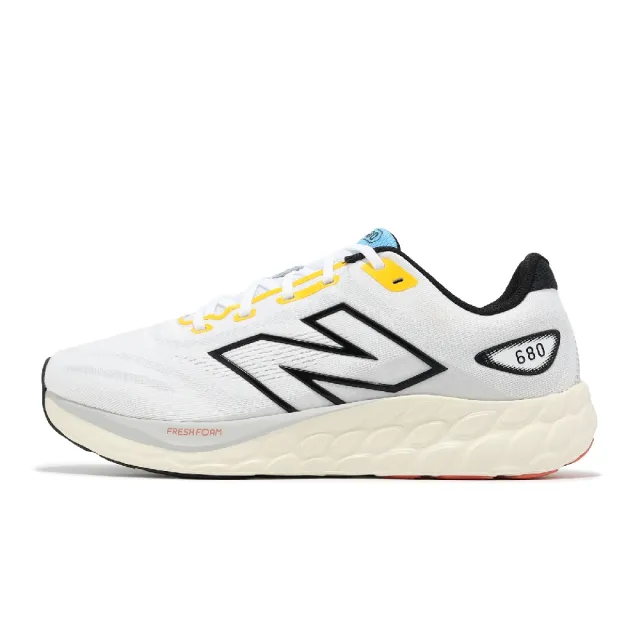 【NEW BALANCE】慢跑鞋 Fresh Foam 680 V8 2E 男鞋 寬楦 白 黑 針織 緩衝 運動鞋 NB(M680LW8-2E)