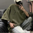 【CPMAX】美式復古麂皮絨T恤(潮流oversize圓領上衣 短袖T恤 五分袖 T263)