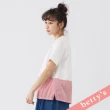 【betty’s 貝蒂思】鐵塔刺繡條紋拼接短袖T-shirt(白色)