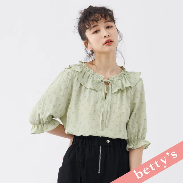 betty’s 貝蒂思 噴槍花朵字母印花寬版T-shirt(