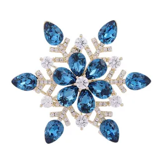 【ANGEL】雪花轉動靈巧水晶胸針別針兩用款(2色可選)