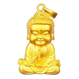 【ANGEL】福氣像彌勒佛立體鍍金項鍊(金色)