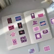 【Paper Play】創意多用途防水貼紙-粉紫色塗鴉英文字標 60枚入(防水貼紙 行李箱貼紙 手機貼紙 水壺貼紙)