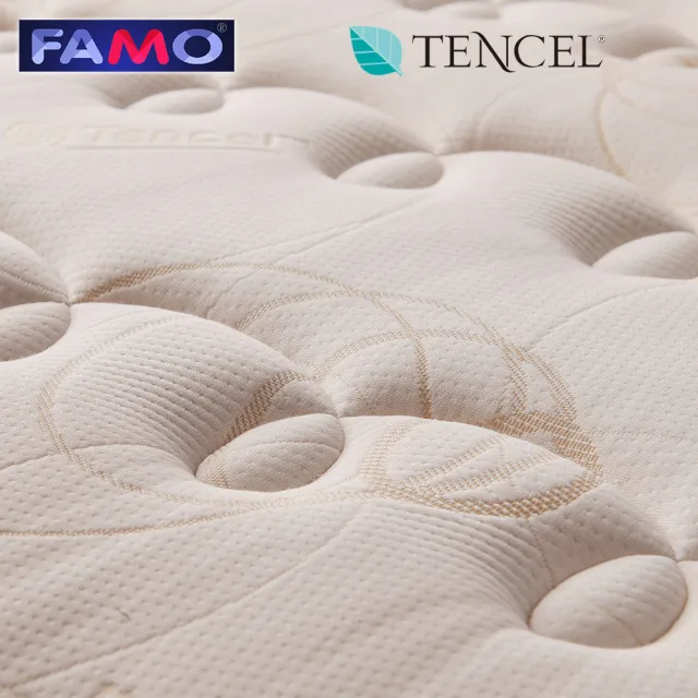 【FAMO 法摩】天絲+蘆薈精華+乳膠+護框蜂巢式獨立筒床墊(雙人5尺)