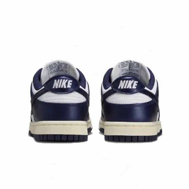 【NIKE 耐吉】W Nike Dunk Low Vintage Navy 海軍藍 奶油底 亮皮 女鞋 休閒鞋 FN7197-100