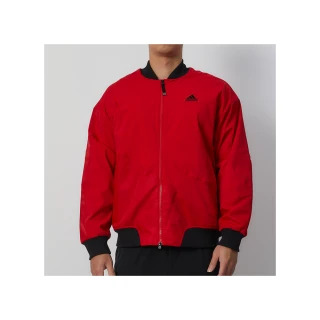 【adidas 愛迪達】CM WV JKT 男款 紅色 百搭 舒適 新年 立領 口袋 寬鬆 外套 IZ1614