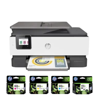 【HP 惠普】搭高容量1黑3彩墨水★OfficeJet Pro 8020 多功能事務機(原廠登錄升級3年保固組)