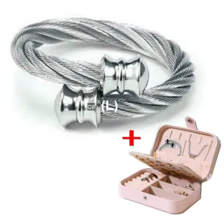 【CHARRIOL 夏利豪】Cable Rings鋼索戒指 Celtic銀扯鈴型飾頭L款-加雙重贈品 C6(02-101-1217-0-L)