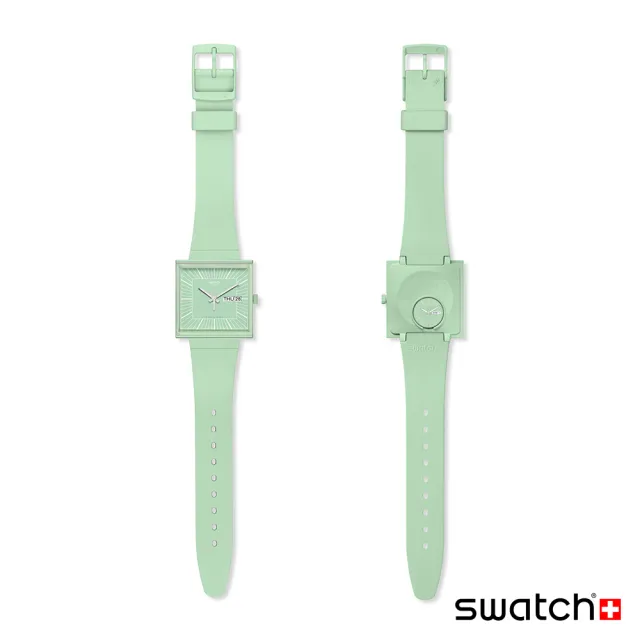 【SWATCH】WHAT IF...MINT? 經典手錶/方形錶/女錶/瑞士製造 SO34G701(34mm)