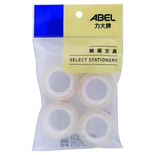 【ABEL 力大牌】19mm透明膠帶-4入/袋(19mm透明膠帶)