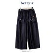 【betty’s 貝蒂思】熊熊拼貼刺繡抽繩牛仔寬褲(共二色)
