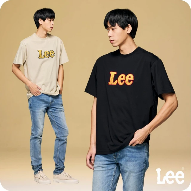 Lee 官方旗艦 男裝 短袖T恤 / 火焰織標LOGO 共2色 季節性版型(LB402024169 / LB402024K11)