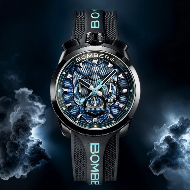 BOMBERG 炸彈錶 BOLT-68 藍色骷髏頭石英手錶-45mm 99狂買節(BS45CHPBA.SKP-5.3)