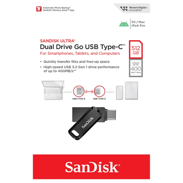 【SanDisk 晟碟】512GB Ultra GO TYPE-C USB SDDDC3-512G 隨身碟(隨身碟)