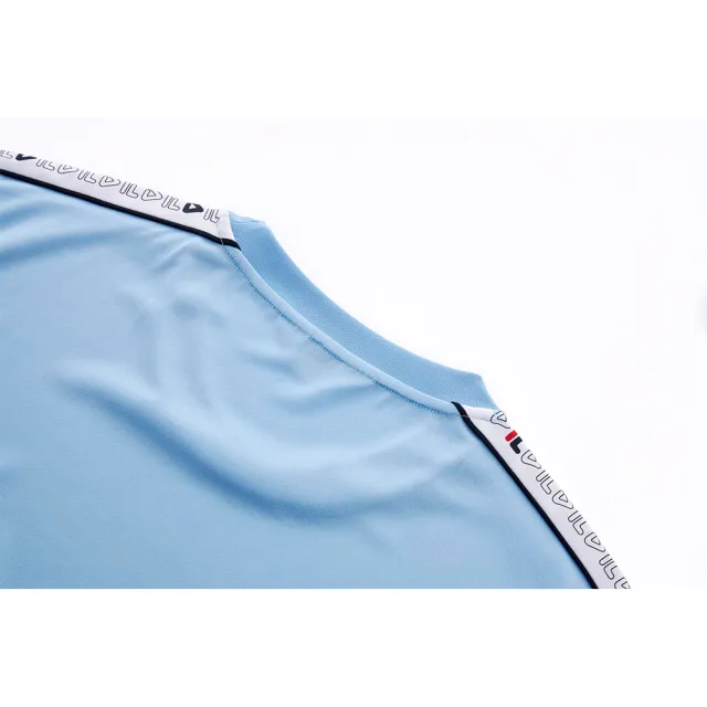 【FILA官方直營】男吸濕排汗短袖圓領T恤-淺藍(1TEY-1703-LB)