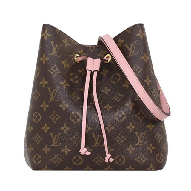 【Louis Vuitton 路易威登】經典Neonoe系列Monogram印花牛皮鑲飾束口斜背/肩背水桶包(款式任選)