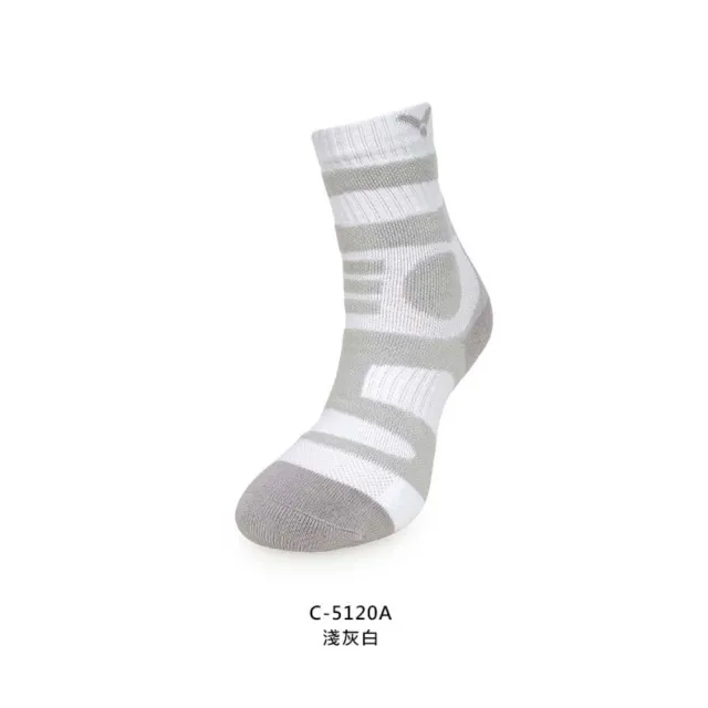 【VICTOR 勝利體育】男女機能性運動襪-台灣製 襪子 長襪 訓練 勝利 淺灰白(C-5120A)