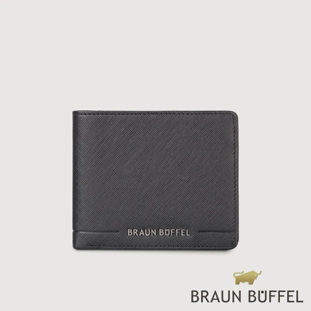BRAUN BUFFEL 德國小金牛 台灣總代理 格瑞克D BRAUN BUFFEL 德國小金牛 台灣總代理 格瑞克D 8卡男夾-黑色(BF513-313-BK)