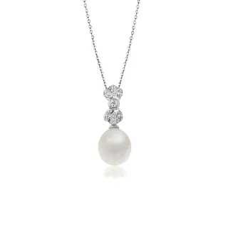 【大東山珠寶】輕奢珠寶 天之嬌女 925純銀 天然淡水珍珠項鍊 9.5-10mm 粉、白、紫(氣質珍珠/925銀)