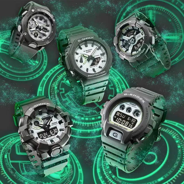 【CASIO 卡西歐】G-SHOCK 綠光系列雙顯運動手錶 送禮 禮物 推薦(GA-110HD-8A)