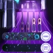 【西格傢飾】時尚多功能紫外線牙刷架 帶擠牙膏器(四杯組/無痕安裝/收納置物架/消毒牙刷)