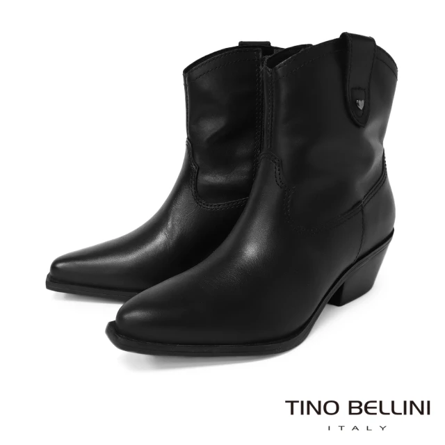 TINO BELLINI 貝里尼 巴西進口帥氣牛仔靴FWNT038(黑色)
