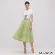 【MOMA】氣質雙層花紗長裙(淺綠色)