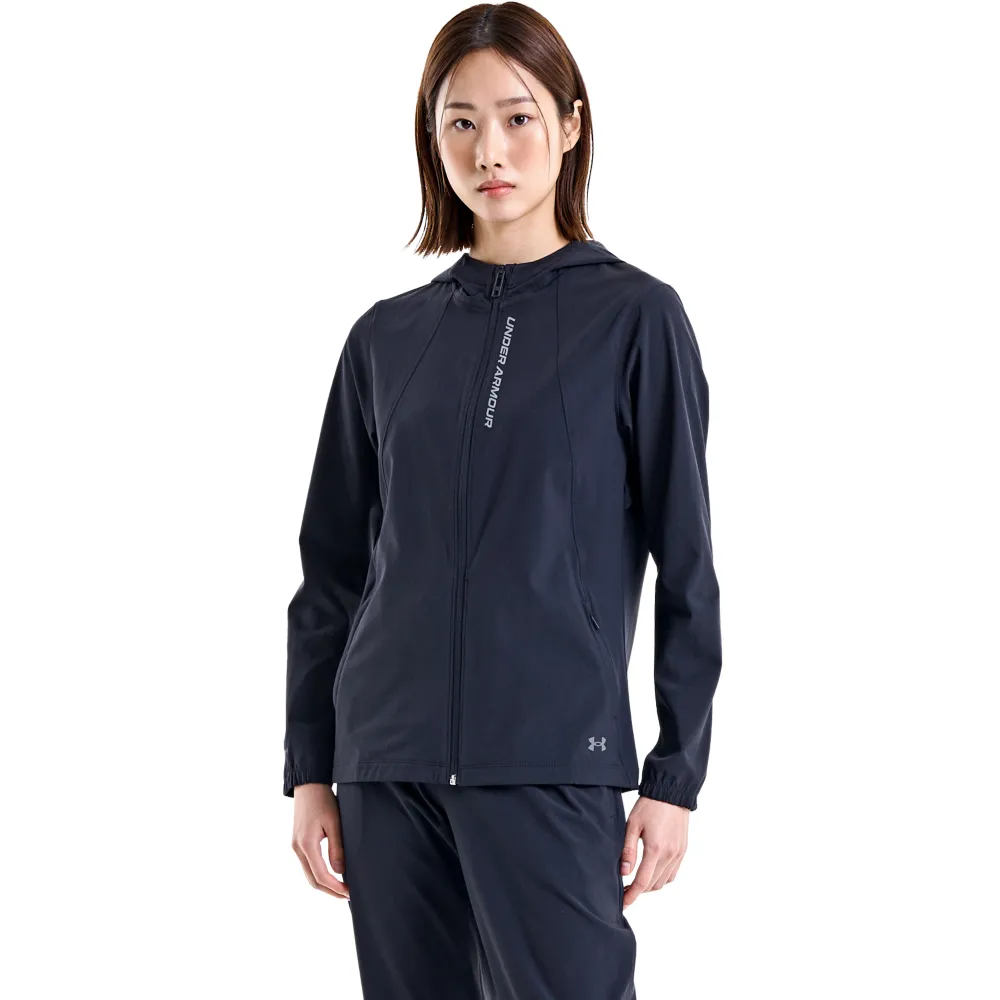 【UNDER ARMOUR】UA 女  OutRun the Storm 連帽外套_1377043-002(黑色)